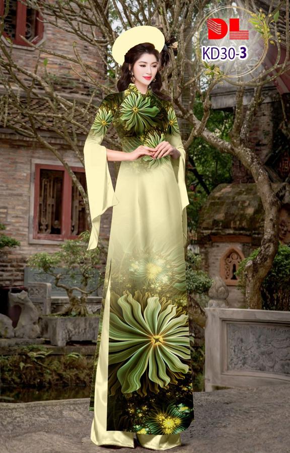 Vải Áo Dài Hoa In 3D AD KD30 9